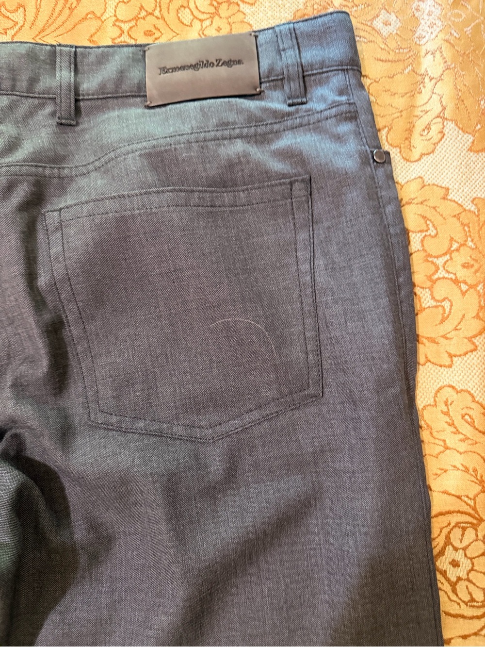 Ermenegildo Zegna Men's Wool Straight Leg 5-Pocket Pants, Dark Gray, Sz 38 x 32 - Picture 9 of 14